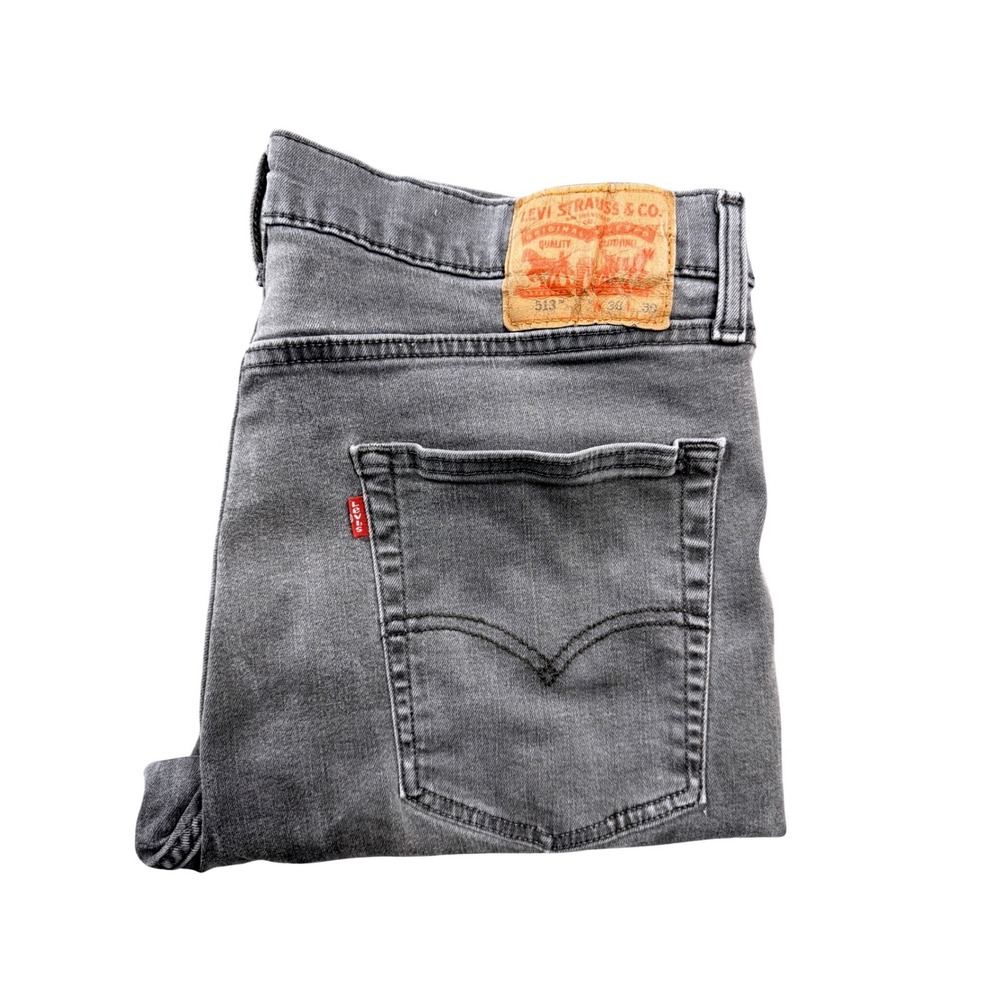 Levis‎ 513 Slim Straight Jeans Mens 36x30 Grey Denim Pants 08513-0786